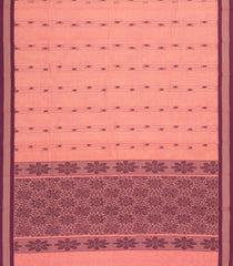 Peach Woven Rasipuram Cotton Saree With Floral Buttas-RA2565