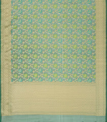 Green Handloom Organza Soft Silk Saree With Floral Motifs-SO4125