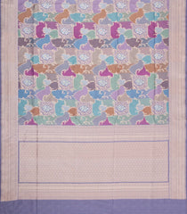 Lavender Handloom Banarasi Rangkat Silk Saree With Meena Floral Motifs-BE1837