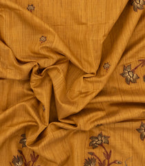 Oil Mustard Woven Blended Tussar Saree With Printed Floral Motifs-BL4823