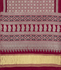 Crimson Printed Modal Silk Saree With Zari Pallu-PS0738