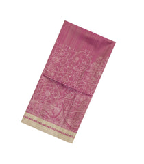 Peach Printed Synthetic Tussar Saree With Contrast border-BL5366