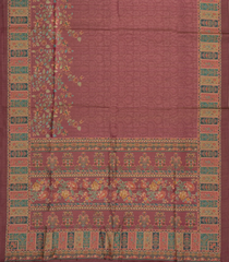 Brown Woven Art Tussar Saree With Printed Floral Motifs-BL4725