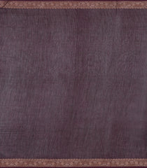 Dark Brown Printed Chanderi Cotton Saree With Zari Border-CC1692