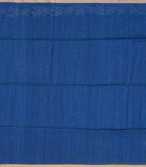 Indigo Handloom Tussar Linen Saree With Floral Motifs-TU3014