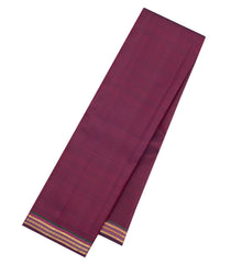 Dark Maroon Handloom Kanchipuram Silk Saree With Zari Border-KA16201