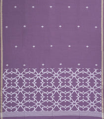 Lilac Handloom Bengal Cotton Saree With Floral Motifs-BG1842