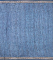 Indigo Printed Chanderi Cotton Saree With Zari Border-CC1458