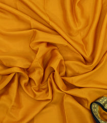 Mustard Woven Mysore Silk Saree With Contrast Zari Border-MS3320