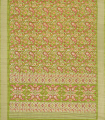 Light Green Printed Synthetic Dola Silk Saree With Zari Border-BL5720