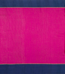 Navy Blue Printed Tussar Silk Saree With Stripes & Abstract Motifs-TU3601