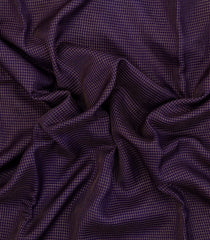 Dark Purple Woven Blended Viscose With Zari Checks-BL5571