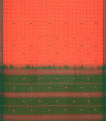 Orange Woven Kadapa Cotton Saree With Checks & Buttas-KN0656