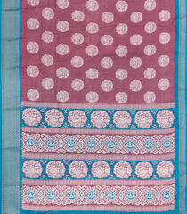 Dusty Pink Printed Synthetic Dola Silk Saree With Zari Border-BL5037