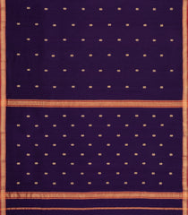 Dark Purple Handloom Maheswari Silk Cotton Saree With Floral Buttas-SC4921