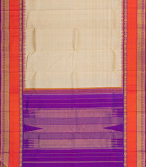 Taupe Handloom Korvai Kanchipuram Silk Saree With Contrast Border-KA15508