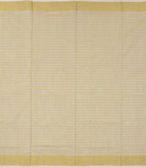 Off White Handloom Kerala Cotton Saree With Zari Stripes-KEC1026