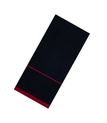 Black Handloom Bengal Cotton Saree With Buttas & Contrast Border-BG1974
