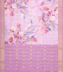 Lavender Woven Art Tussar Saree With Printed Floral Motifs-BL3967