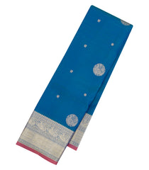 Blue Handloom Kanchipuram Silk Saree With Annam Buttas-KA15020-Blue