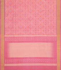 Dusty Pink Handloom Pochampally Ikat Silk Saree With Tie & Dye Motifs -IK0417