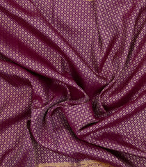 Purple Handloom Kanchipuram Silk Saree With Floral Jaal Motifs-KA13501