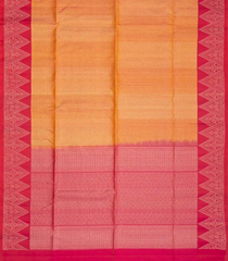 Orange Handloom Soft Silk Saree With Stripes & Contrast Border-SO4045