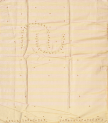 Sandal Handloom Silk Saree With Stripes & Hand Embroidered Motifs-EN1733