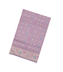 Lavender Handloon Banarasi Silk Saree With Meena Floral Motifs-BE1918