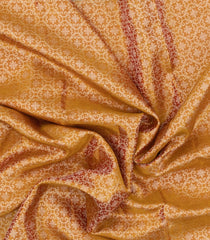 Sandal Handloom Kanchipuram Tissue Silk Saree With Meena Floral Motifs-KA13517