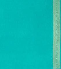 Turquoise Woven Art Dupion Saree With Floral Zari Motifs-BL5903