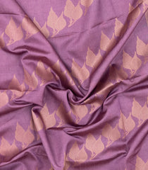 Dusty Pink Woven Art Dupion Saree With Leaf Motifs & Contrast Pallu-BL4943
