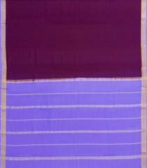 Dark Purple Woven Mysore Silk Saree With Contrast Border-MS3665