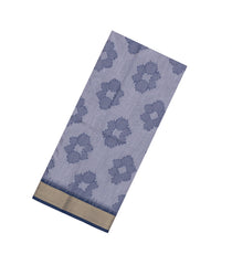 Grey Woven Art Dupion Saree With Printed Floral Motifs-BL4933