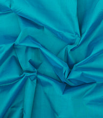 Turquoise Handloom Silk Cotton Saree With Contrast Border-SC4460