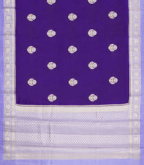 Violet Woven Banarasi Poona Silk Saree With Buttas & Contrast Border-BP1046