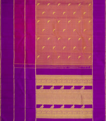 Dusty Peach Handloom Korvai Kanchipuram Silk Saree With Zari Buttas-KA16211