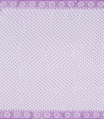 Lavender Printed Jaipur Cotton Saree With Floral Motifs-JC1604