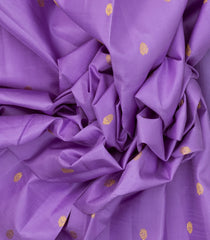 Lavender Handloom Korvai Kanchipuram Silk Saree With Contrast Border - KA14641
