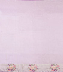 Lilac Embroidered Synthetic Tissue Saree With Floral Motifs-SY0569