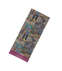 Pink Printed Art Linen Saree With Zari Border-BL6025
