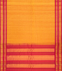 Mango Yellow Handloom Gadwal Silk Cotton Saree With Contrast Border-GA0194