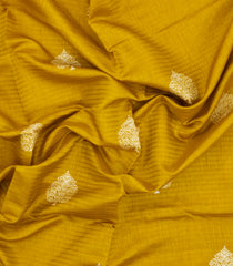 Mustard Printed Synthetic Dola Silk Saree With Zari Stripes & Border-SY0410