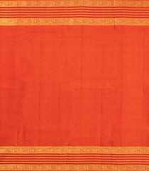 Orange Handloom Kanchipuram Silk Saree With Zari Stripes-KA14114