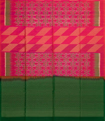 Pink Handloom Soft Silk Saree With Tie & dye Motifs & Contrast Pallu-SO4598
