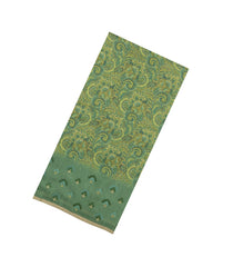 Green Printed Tussar Silk Saree With Floral Motifs-TU3627