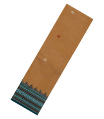 Sandal Handloom Kanchi Cotton Saree With Contrast Silk Border-KC1740