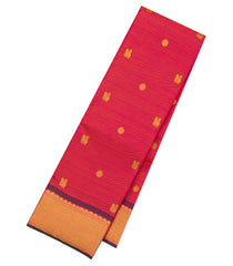 Red Handloom Kanchipuram Silk Saree With Vairaoosi Stripes & Buttas-KA14002