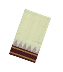 Light Green Handloom Korvai Silk Cotton Saree With Maroon Border-SC4424