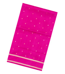 Hot Pink Handloom Uppada Silk Saree With Coin Buttas-UP0414